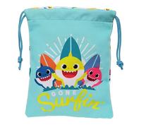 Safta Saquito merienda BABY SHARK SURFING – Máxima resistencia 20x25 cm Azul y Blanco