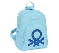 Safta M846 BENETTON Sequins - Mini Mochila para Uso Diario, Ideal para Niños de Diferentes Edades, Cómoda y Versátil, Calidad y Resistencia, 25x13x30 cm, Color Azul claro, Unisex niños, Azul Claro, Estándar