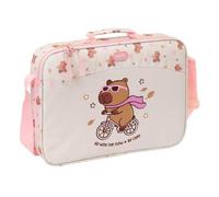 Safta | Bandolera Escolar Capibara, Cartera Extraescolares Infantil con Correa Ajustable y Asa Superior Forrada, Cremallera Principal con Doble Tirador, Medidas 38x6x28 cm