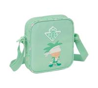Safta | Bandolera Infantil Real Betis Balompié Preescolar, Bolsito Escolar con Correa Ajustable, Cierre con Cremallera, Formato Compacto para Vuelta al Cole, Color Verde Menta, Medidas 16x4x18 cm