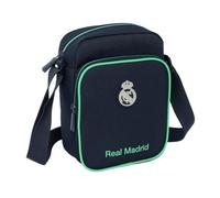 Safta | Bandolera Pequeña Real Madrid 2ª Equipación 25/26, Bolso Cruzado Escolar Juvenil, Compartimento Principal con Cremallera, Bolsillo Frontal, Trasero con Velcro, Medidas 16x6x22 cm