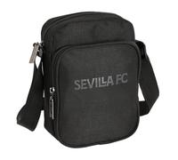Safta | Bandolera Pequeña Sevilla FC Teen, Bolso Cruzado Juvenil con Compartimento Principal y Bolsillo Frontal con Cremallera, Correa Ajustable, Bolsillo Trasero con Velcro, Medidas 16x6x22 cm