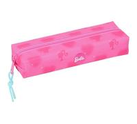 Safta Barbie Corazones - Portatodo Rectangular Niño, Estuche Infantil, Estuche Niño, Ideal para Niños en Edad Escolar, Cómodo y Versátil, Calidad y Resistencia, 22x7x40 cm