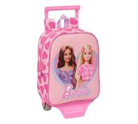 Safta BARBIE LOVE - Mochila Guardería con Carro, Ideal para Niños de Diferentes Edades, Cómoda y Versátil, Calidad y Resistencia, 22x10x27 cm, Color Rosa