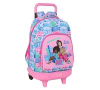 Safta BARBIE - Mochila Grande con Ruedas, Compacta, Extraíble, Ideal para Niños de Diferentes Edades, Cómoda y Versátil, Calidad y Resistencia, 33x22x45 cm