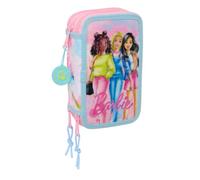 Safta Barbie Painterly - Estuche Escolar con 37 Útiles Incluidos, Estuche Infantil, Estuche Niño, Ideal para Niños de 5 a 14 Años, Cómodo y Versátil, Calidad y Resistencia, 12.5x5.5x19.5 cm
