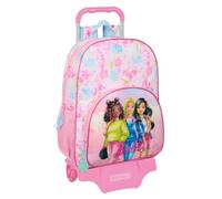 Safta BARBIE PAINTERLY - Mochila Escolar Grande con Carro, Mochila Niño, Mochila Infantil, Adaptable a Carro, Ideal para Niños en Edad Escolar, Cómoda y Versátil, Calidad y Resistencia, 33x15x42 cm