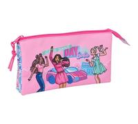 Safta Portatodo triple BARBIE Estuche infantil cómodo y resistente 22x3x12 cm