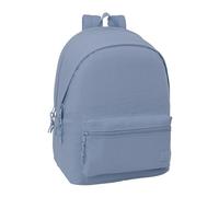 SAFTA BASIC AZUL AZAFATA - Mochila para Portátil 15.6" y USB, Ideal para Jóvenes de Diferentes Edades, Tejido Reciclado, Cómoda y Versátil, Calidad y Resistencia, 31x18x44 cm