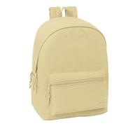 SAFTA BASIC BEIGE - Mochila para Portátil 15.6" y USB, Ideal para Jóvenes de Diferentes Edades, Tejido Reciclado, Cómoda y Versátil, Calidad y Resistencia, 31x18x44 cm