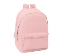 SAFTA BASIC ROSA - Mochila para Portátil 15.6" y USB, Ideal para Jóvenes de Diferentes Edades, Tejido Reciclado, Cómoda y Versátil, Calidad y Resistencia, 31x18x44 cm