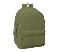 SAFTA BASIC VERDE - Mochila para Portátil 15.6" y USB, Ideal para Jóvenes de Diferentes Edades, Tejido Reciclado, Cómoda y Versátil, Calidad y Resistencia, 31x18x44 cm