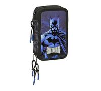 Safta BATMAN - Estuche Escolar con 37 Útiles Incluidos, Estuche Infantil, Estuche Niño, Ideal para Niños de 5 a 14 Años, Cómodo y Versátil, Calidad y Resistencia, 12.5x5.5x19.5 cm