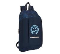 Safta BATMAN LEGENDARY - Mini Mochila para Uso Diario, Ideal para Niños de Diferentes Edades, Cómoda y Versátil, Calidad y Resistencia, 22x10x39 cm, Color Azul Marino