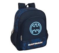 Safta BATMAN LEGENDARY - Mochila Escolar Niño, Mochila Infantil, Adaptable a Carro, Ideal para Niños en Edad Escolar, Cómoda y Versátil, Calidad y Resistencia, 32x12x38 cm, Color Azul Marino