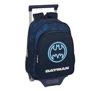 Safta BATMAN LEGENDARY - Mochila Infantil con Carro 705, Ideal para Niños de Diferentes Edades, Cómoda y Versátil, Calidad y Resistencia, 27x10x33 cm, Color Azul Marino
