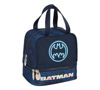 Safta BATMAN LEGENDARY - Portameriendas, Portatodo, Calidad y Máxima Resistencia, Porta Comida, Recreo, Merienda y Desayuno, 20x15x20 cm, Color Azul Marino