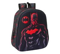 Safta BATMAN - Mochila Escolar, con Diseño 3D, Adaptable a Carro, Ideal para Niños de Diferentes Edades, Cómoda y Versátil, Calidad y Resistencia, 27x10x33 cm, Color Negro
