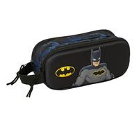 Batman - Portatodo Doble 3D, Estuche Infantil, Estuche Niño, Ideal para Niños en Edad Escolar, Cómodo y Versátil, Calidad y Resistencia, 21x6x8 cm