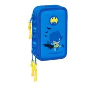 Safta Batman Preescolar - Estuche Escolar con 37 Útiles Incluidos, Estuche Infantil, Estuche Niño, Ideal para Niños de 5 a 14 Años, Cómodo y Versátil, Calidad y Resistencia, 12.5x5.5x19.5 cm