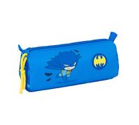 SAFTA Batman Preescolar - Portatodo con Cremallera y Compartimiento, Estuche Infantil, Estuche Niño, Ideal para Niños en Edad Escolar, Cómodo y Versátil, Calidad y Resistencia, 21x7x8 cm