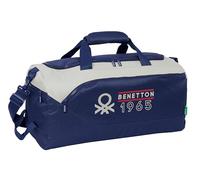 Safta BENETTON VARSITY - Bolsa de Deporte, Mochila, Ideal para Niños de Diferentes Edades, Cómoda y Versátil, Calidad y Resistencia, 50x25x25 cm, Color Azul Marino/Gris