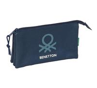 Safta benetton basics antracita - portatodo triple, estuche infantil,