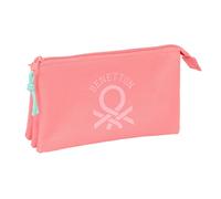 Safta benetton basics coral - portatodo triple, estuche infantil, estu