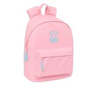 Safta BENETTON BASICS ROSA PASTEL - Mochila Juvenil para Portátil 14.1", Ideal para Jóvenes de Diferentes Edades, Cómoda y Versátil, Calidad y Resistencia, 31x16x41 cm