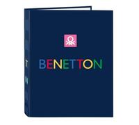 Safta BENETTON DAMERO - Carpeta con Folios 4 Anillas, Ideal para Niños de Diferentes Edades, Cómoda y Versátil, Calidad y Resistencia, 26.5x33 cm