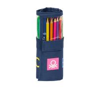 SAFTA Benetton DAMERO - Estuche Enrollable Útiles Incluidos, Estuche Infantil, Estuche Niño, Ideal para Niños de 5 a 14 Años, Cómodo y Versátil, Calidad y Resistencia, 7x20 cm