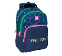 Mochila Escolar BENETTON Damero, Grande 42 cm. Adaptable