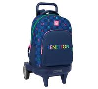 Safta benetton damero - mochila grande con ruedas, compact evolución,