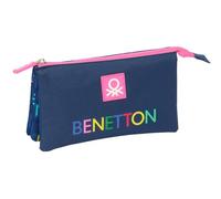 Safta Benetton DAMERO - Portatodo Triple, Estuche Infantil, Estuche Niño, Ideal para Niños en Edad Escolar, Cómodo y Versátil, Calidad y Resistencia, 22x3x12 cm