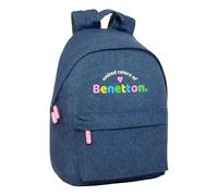 Safta BENETTON DENIM - Mochila Juvenil para Portátil 14.1", Ideal para Jóvenes de Diferentes Edades, Cómoda y Versátil, Calidad y Resistencia, 31x16x41 cm, Color Vaquera