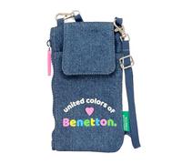 Safta Benetton Denim - Monedero Portamóvil, Monedero Estándar, para Móvil, Cómodo y Versátil, Calidad y Resistencia, 19x10 cm, Color Vaquera