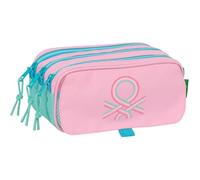 Safta BENETTON DOLCE - Portatodo Triple Big, Estuche Infantil, Estuche Niño, Ideal para Niños en Edad Escolar, Cómodo y Versátil, Calidad y Resistencia, 21.5x8x10 cm