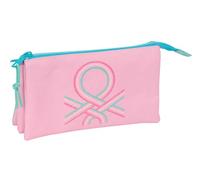 Safta BENETTON DOLCE - Portatodo Triple, Estuche Infantil, Estuche Niño, Ideal para Niños en Edad Escolar, Cómodo y Versátil, Calidad y Resistencia, 22x3x12 cm