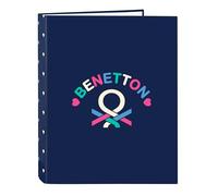 BENETTON DROP - Carpeta con Folios 4 Anillas, Ideal para Niños de Diferentes Edades, Cómoda y Versátil, Calidad y Resistencia, 26.5x33 cm