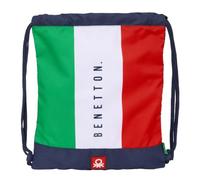 Safta Mochila saco BENETTON FLAG, cómoda, versátil y resistente, Grande 35x40 cm