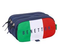 Safta Benetton Flag - Portatodo Triple Big, Estuche Infantil, Estuche Niño, Ideal para Niños en Edad Escolar, Cómodo y Versátil, Calidad y Resistencia, 21.5x8x10 cm