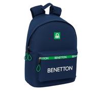 Safta BENETTON GREEN - Mochila Juvenil para Portátil 14.1", Ideal para Jóvenes de Diferentes Edades, Cómoda y Versátil, Calidad y Resistencia, 31x16x41 cm