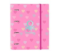 Safta Carpeta equipada BENETTON Heart DIN-A4 4 anillas 30 mm con 100 hojas