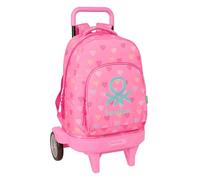 BENETTON HEART - Mochila Grande con Ruedas, Compact Evolución, Extraíble, Ideal para Niños de Diferentes Edades, Cómoda y Versátil, Calidad y Resistencia, 33x22x45 cm