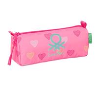 Safta Portatodo Benetton Heart – con cremallera y compartimiento, cómodo y versátil, 21x7x8 cm
