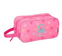 BENETTON HEART - Zapatillero Mediano, Multiusos, Portatodo, Deporte, Extraescolares, Fútbol, Cómodo y Versátil, 29x14x15 cm