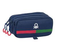 Safta M710, Benetton Italy-Portatodo Triple Big, Infantil, Estuche Niño, Ideal Edad Escolar, Cómodo y Versátil, Calidad y Resistencia, 21.5x8x10 cm, Color Azul Marino Unisex niños, Estándar