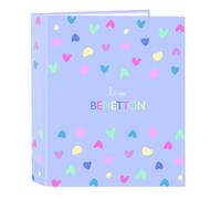 Safta BENETTON LILA - Carpeta Folio 4 Anillas, Ideal para Niños de Diferentes Edades, Cómoda y Versátil, Calidad y Resistencia, 27x6x33 cm