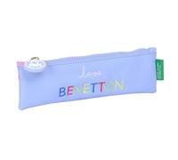 Safta BENETTON LILA - Estuche Escolar, Estuche Infantil, Estuche Niño, Ideal para Niños de 5 a 14 Años, Cómodo y Versátil, Calidad y Resistencia, 20x60 cm