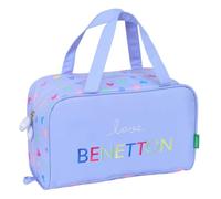 Safta Benetton Lila - Neceser Rectangular con Asa, Neceser Infantil, Adaptable a Carro, Ideal para Niños de 5 a 14 Años, Cómodo y Versátil, Calidad y Resistencia, 31x14x19 cm